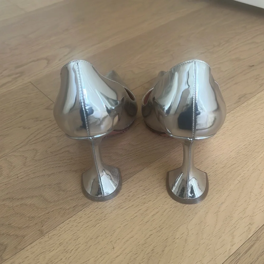 Amina Muaddi silver Ami mirror pump - Picture 5 of 6